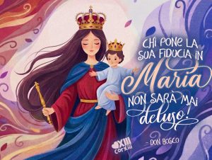 Illustrazione citazione Maria Ausiliatrice - landscape